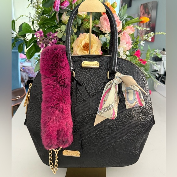 Burberry Handbags - BURBERRY Orchard Bag Embossed Check Black Leather 2 Way Bag w/Unbranded Dustbag